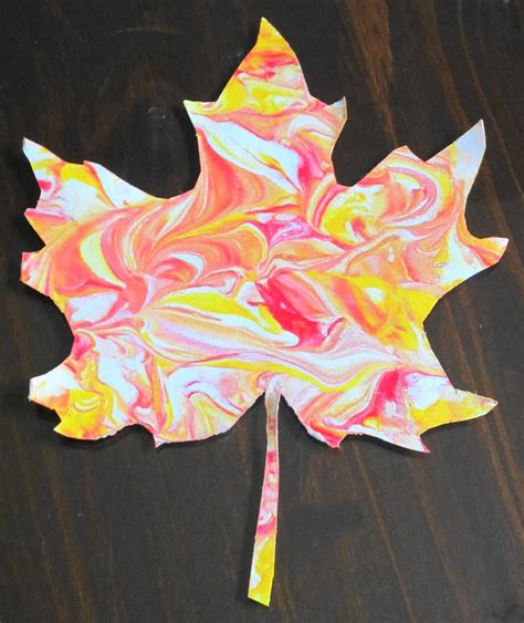 Teaching With Tlc Create Marbled Fall Leaves With Shaving Cream