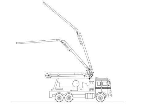 Constructive Truck Side Elevation With Crane Cad Drawing Details Dwg