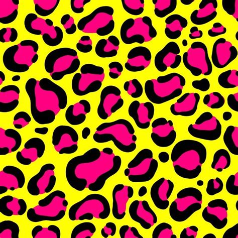 Seamless Leopard Pattern Neon Di Colore Giallo E Rosa