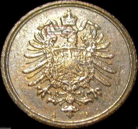 German 1876a Pfennig Coin Old German Empire Coin Xf Grade Coin