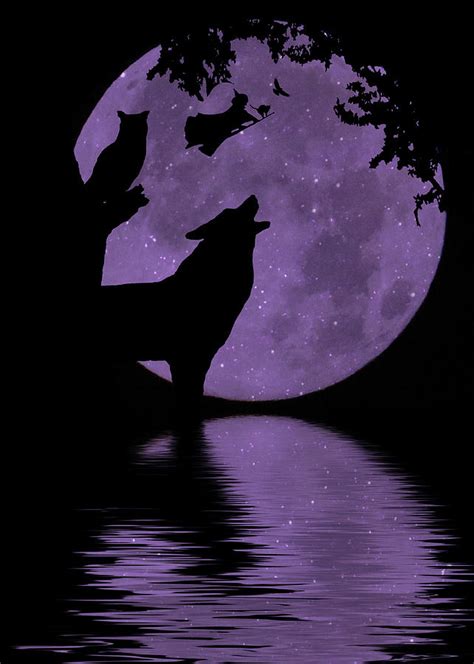 Wolf Owl Witch Raven And Cat Halloween In Purple