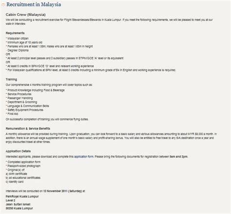 Cabin crew jobs are in high demand. Singapore Airlines Cabin Crew Walk-in Interview [November ...