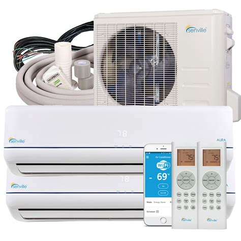 18000 BTU Dual Zone Mini Split Air Conditioner Heat Pump SENA 18HF