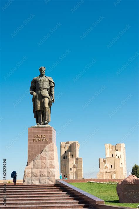 Statue Of Amir Timur In Shakhrisabz Uzbekistan Amir Timur 1370