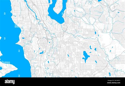 Rich Detailed Vector Area Map Of Renton Washington Usa Map Template