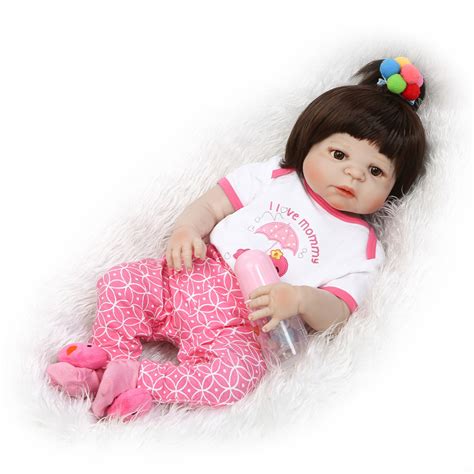 Npk 23inch Soft Cloth Body Silicone Reborn Lifelike Baby Doll Girl Bebe