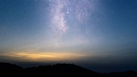 Download Wallpaper 1920x1080 Starry Sky Night Landscape Stars Milky Way Full Hd Hdtv Fhd