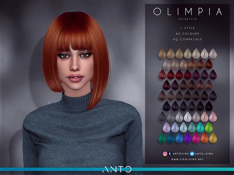 Anto Olimpia Hairstyle Sims Sims 4 Hairstyle