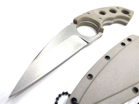Concealed Carry Finger Hole Fixed Blade Neck Knife Full Tang
