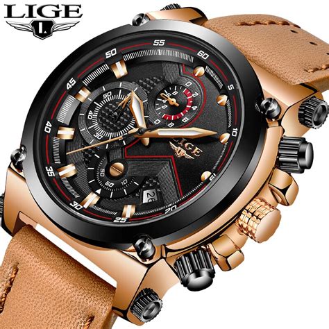 Lige Mens Watches Business Top Luxury Brand Quartz Watch Men Leather