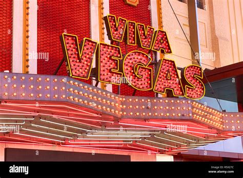 Viva Vegas Signage On Freemont Street In Old Downtown Las Vegas Nevada