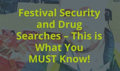 Festival Security And Drug Searches This Is What You Must Know