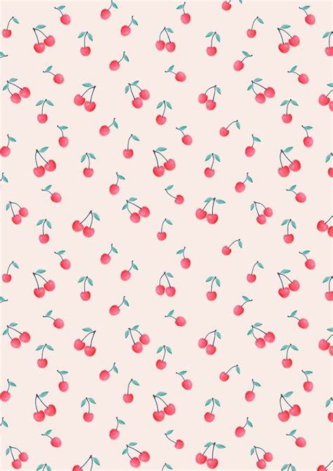 Cherry Print By Kind Of Style Print Wallpaper Iphone Background