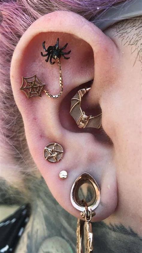 Halloween Theme With Stretched Ear Rconstellationpiercing