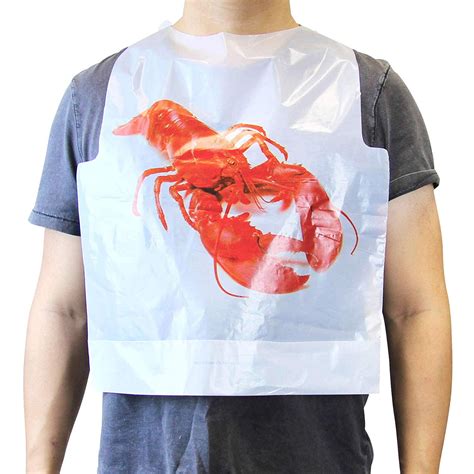 50 Pack Disposable 20 Inch Adult Poly Lobster Bibs To Protect Clothes