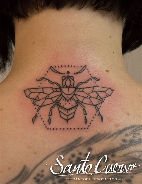 Geometric Bee Tattoo By Adrian De Largue Vegan Friendly Tattoo And