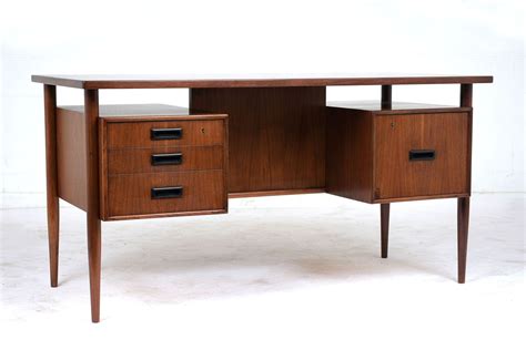 Midcentury Modern Desk 56 Mid Century Modern Two Drawer Writing Desk In Brown Shop Our