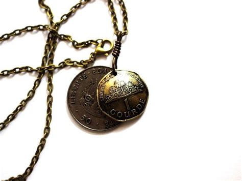 Layered Coin Necklace Haiti Mixed Metals Pendant 2011 Etsy Layered