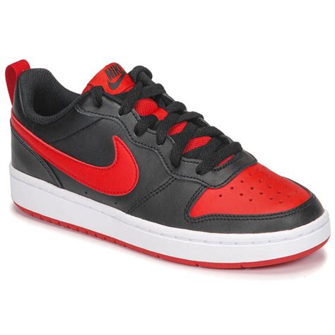 Nike Court Borough Low 2 Gs Noir Rouge Chaussures Baskets Basses Enfant 8900