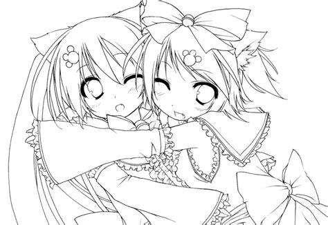 Cute Anime Girls Coloring Pages Coloring Home