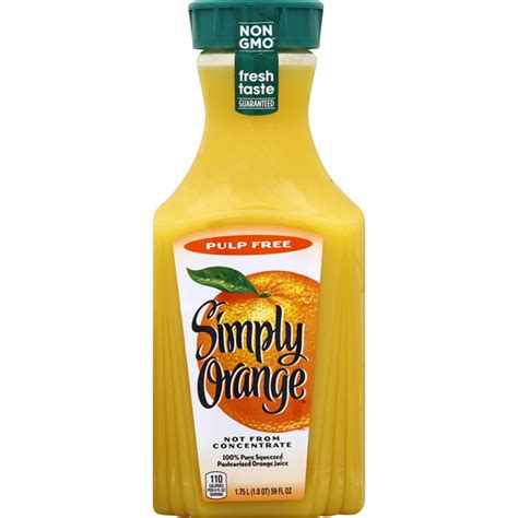 Simply Orange Pulp Free Juice Bottle 175 L Instacart