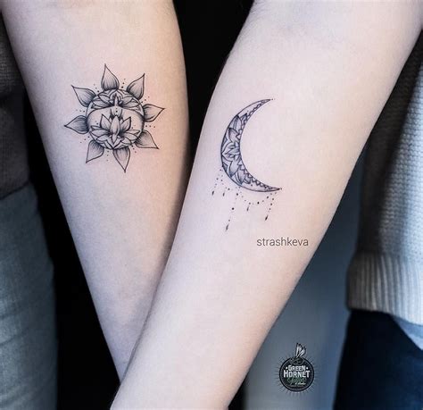 15 Beautiful Sun And Moon Couple Tattoo Ideas Girlsthetic