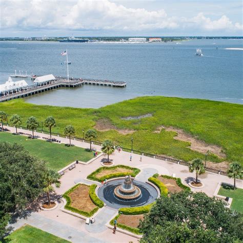 Aerial View Of The Pineapple Fountain And Pier Waterfront Park A 12