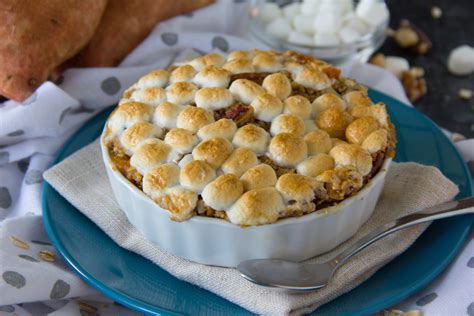 Sweet Potato Casserole With A Marshmallow Streusel Video Say Grace
