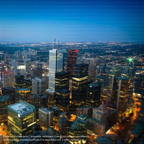 Toronto City Skyscrapers By Night Canada Toronto City Travel