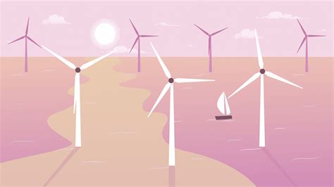 Animated Windmills Lo Fi Background Sustainable Wind Turbines 2d