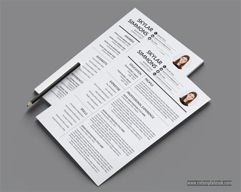 A number of documents are available here to guide you through the. Professional CV Template, Modern CV Format Design, Simple ...