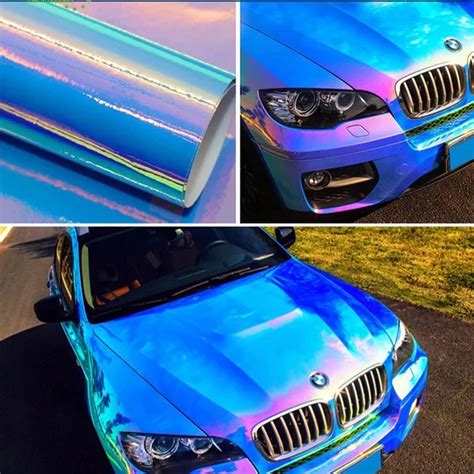 Rainbow Chrome Car Vinyl Pvc Self Adhesive Air Bubble Color Changing