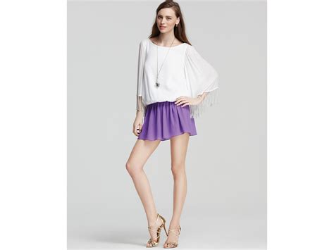Lyst Alice Olivia Exclusive Caressa Wide Band Mini Flare Skirt In