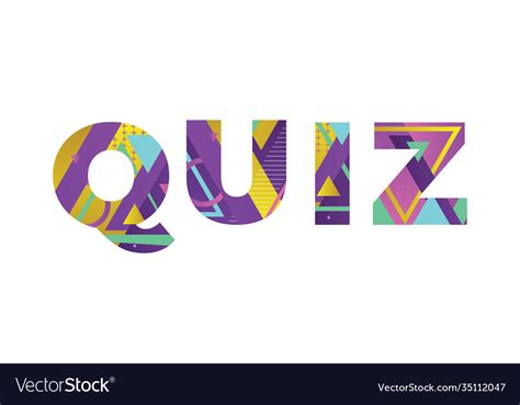 Quiz Concept Retro Colorful Word Art Royalty Free Vector