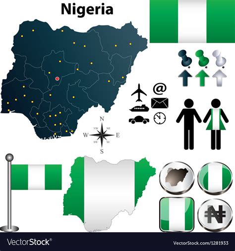 Nigeria Map With Regions Royalty Free Vector Image