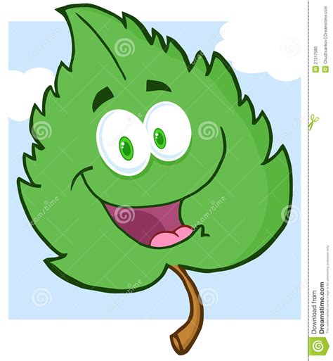 Green Leaf Cartoon Character Stock Vector - Illustration ...