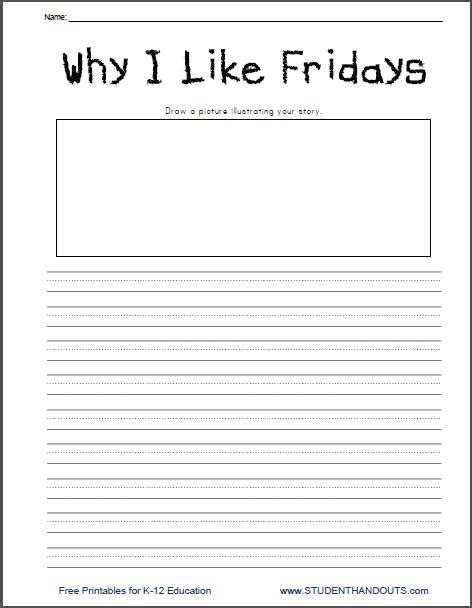 Since it is printable from a pdf, you can print one page or a dozen whatever your needs are. Why I Like Fridays - Free Printable K-2 Writing Prompt ...