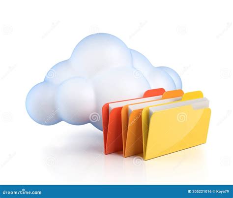 Cloud Computing 3d Concept Cloud With Folders Stock Illustration
