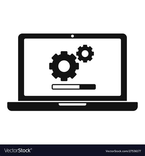 Laptop Software Update Icon Simple Style Vector Image