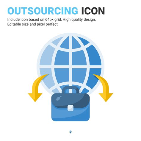 Outsourcing Icon Vector With Flat Color Style Isolated On White