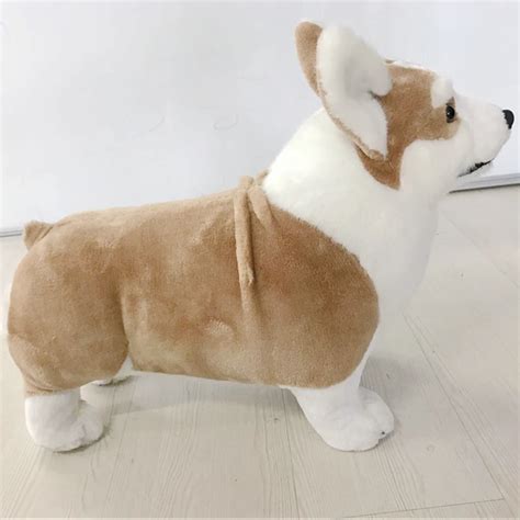 Dorimytrader Hot Cuddly Plush Realistic Corgi Dog Toy For Children Big
