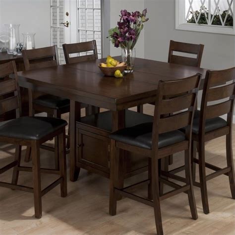 Jofran Counter Height Double Header Dining Table In Brown Cherry 337