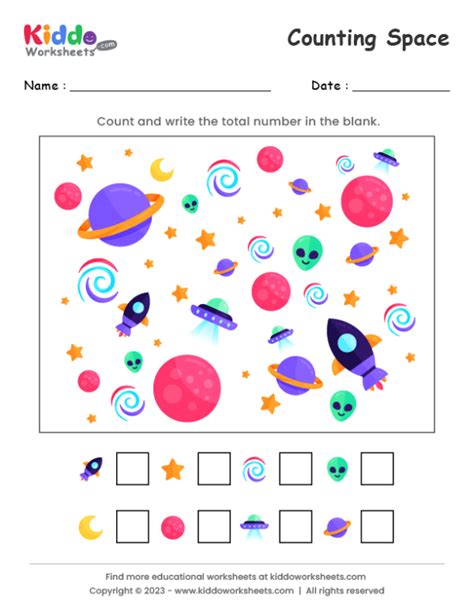 Free Printable Counting Space Worksheet Kiddoworksheets