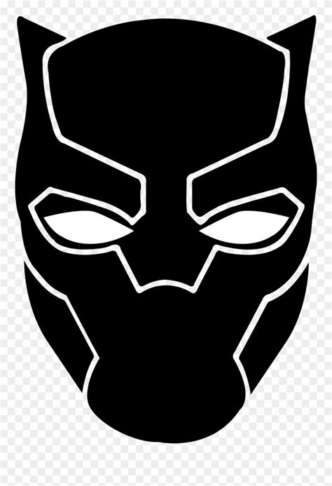 Marvel Graduation Cliparts Black Panther Face Drawing Png Download
