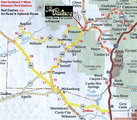 Prescott Via Bagdad Day Ride Map