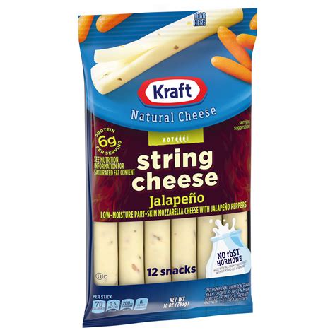 Kraft Jalapeno Mozzarella String Cheese 12 Ct 100 Oz Packageed