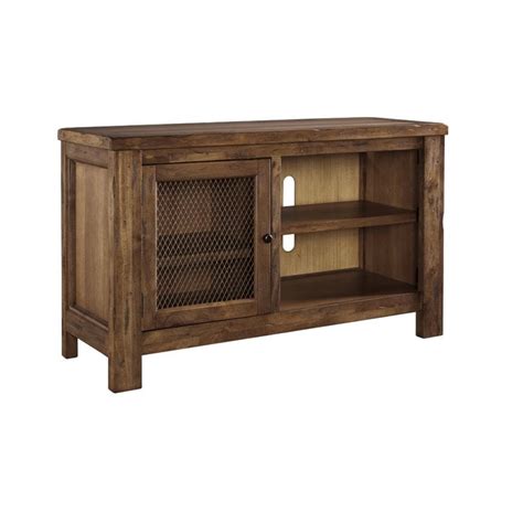 Ashley Tamonie 50 Tv Stand With Fireplace Option In Rustic Brown