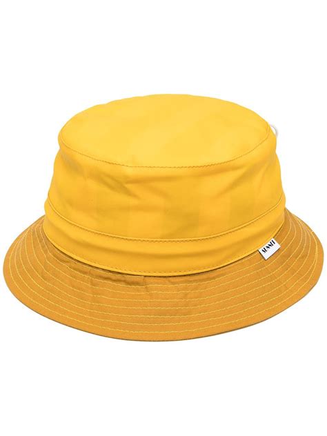 Sunnei Drawstring Detail Bucket Hat Yellow Bucket Hat Yellow