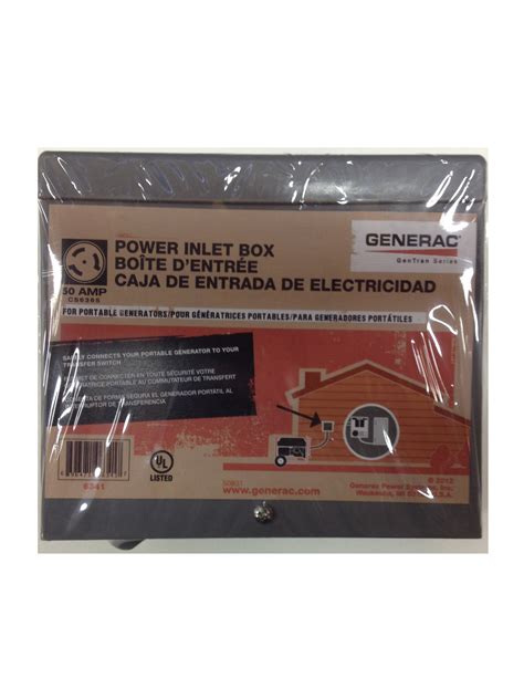 Generac 6341 50 Amp Twistlock Non Metallic Power Inlet Box With Flip