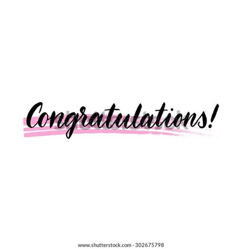 Hand Lettering Congratulations Word Art Congrats Brush Calligraphy